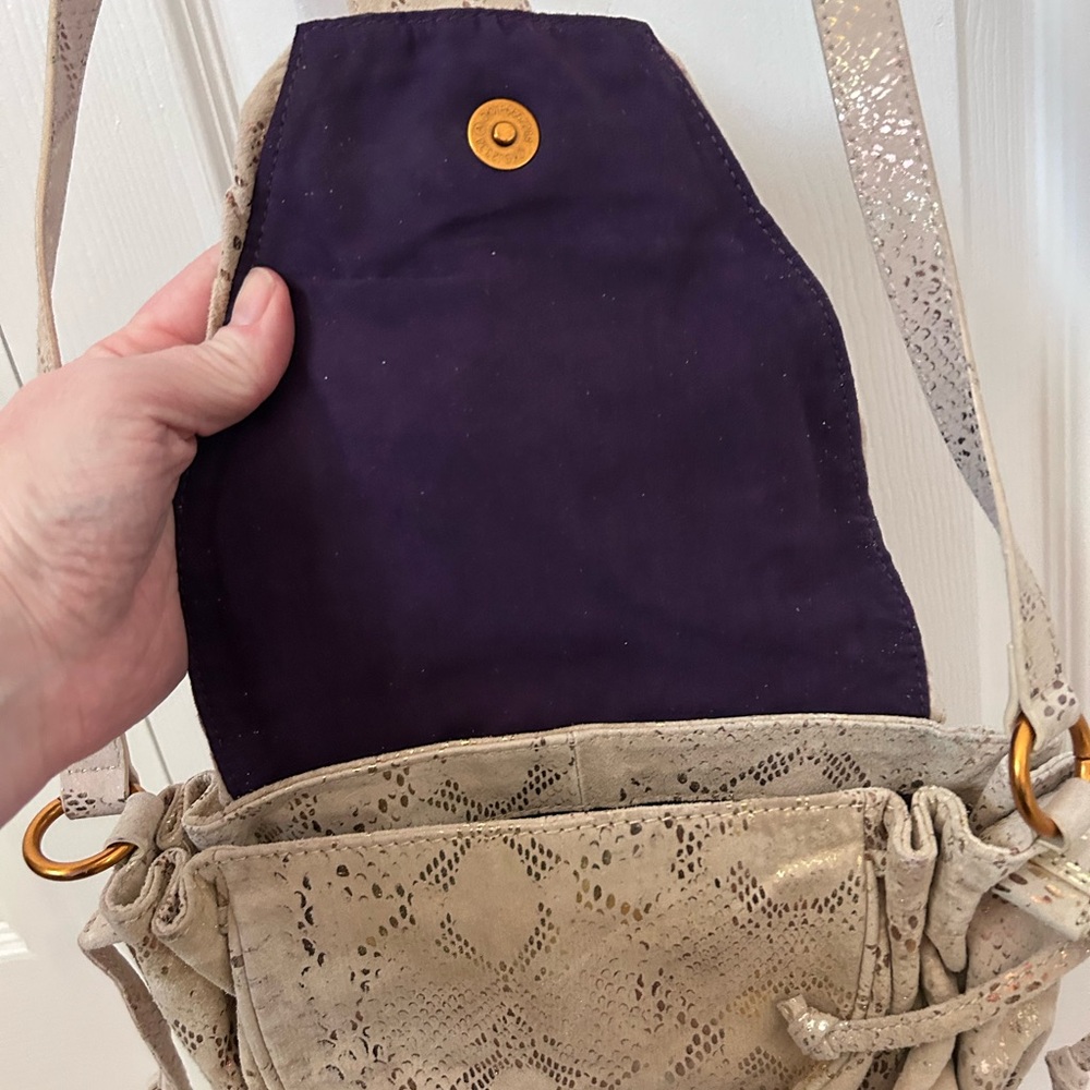 Sharif Beige Crossbody Bag with Gold Details - Picture 6 of 8